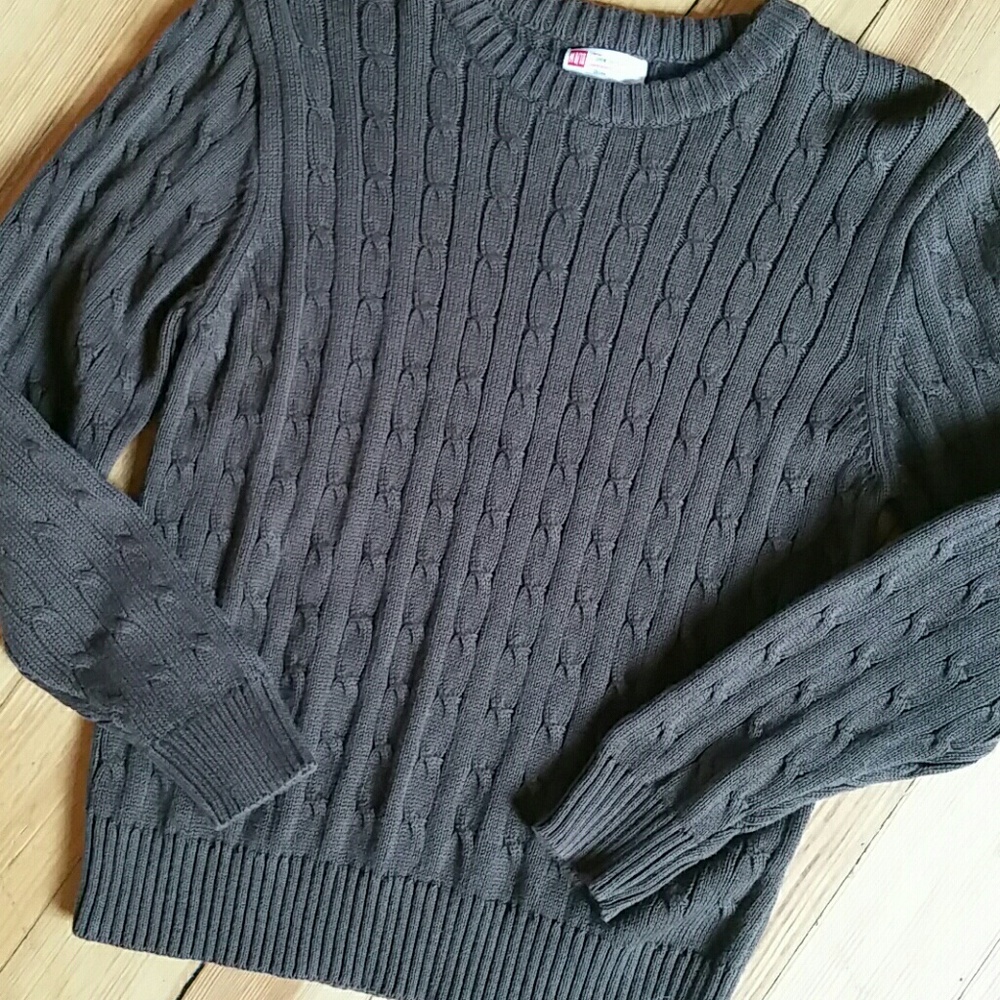 Boys Cable Knit Crew Neck Sweater